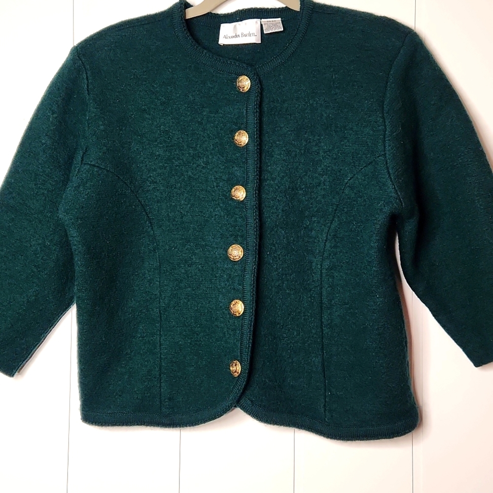wool button-down timeless jewel tone preppy Tweed blazer cardigan Jacket